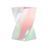Zodaca [Wave Design] Stylish Pen Holder, Shiny Twist Pencil Holder Desktop Stationery Makeup Brush Organizer, Pearl White