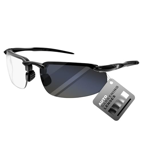 Birdz Skyline Auto-Darkening Safety Glasses Photochromic Transitional Sunglasses Black w/Anti-Fog...