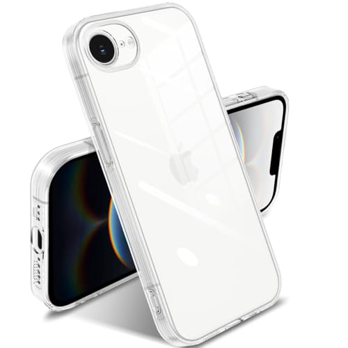 iPhone 16e 用 ケース クリア 耐衝撃 アイフォン16e カバー 透明 メッキ加工 完全な保護 黄変防止 落下防止 ファッション 薄型 軽量 TPU 柔らかい ワイヤレス充電 人気 保護カバー (全透明)