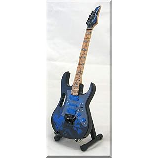 ARTSTUDIO35 Steve VAI Guitare Miniature Blue Floral - Les Beatles, Paul McCartney, John Lennon, RIngo Starr, George Harrison ARTSTUDIO35 Steve VAI Guitare Miniature Blue Floral – Image 2
