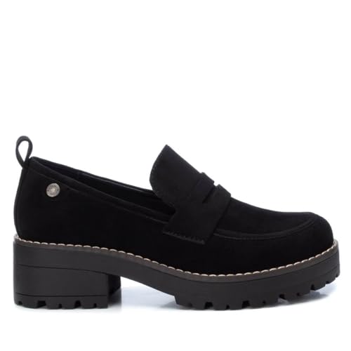 REFRESH - Mocasines Mujer Negro - Calzado Cómodo y Versátil - Moda Casual - Modelo 17129201 (Talla 40)