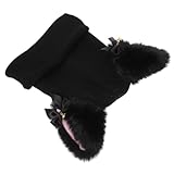 Housoutil Garn Skihelmüberzug mit Katzenohren Design Elastischer und Waschbarer Helmüberzug für Skifahrer Outdoor Helmbezug für Damen und Herren Größe 55 62