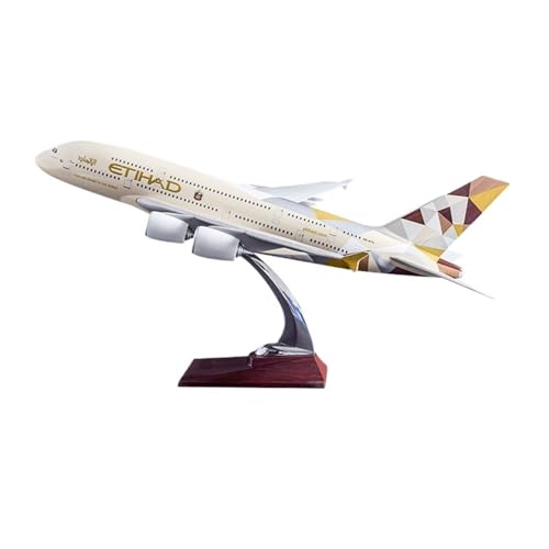 航空機モデルエアバス A380 エティハド航空シミュレーションエアバス車輪付き軽飛行機モデル旅客機コレクション装??飾品