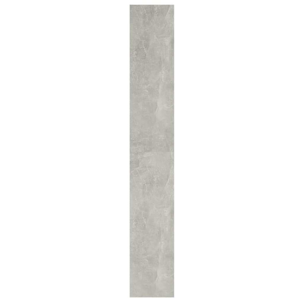 Bücherregal Betongrau 40x30x198 cm Holzwerkstoff, Raumteiler und Standregal mit viel Stauraum, fächer für Bücher, Ordner und Zubehör, platzsparend im Wohnzimmer oder Büro