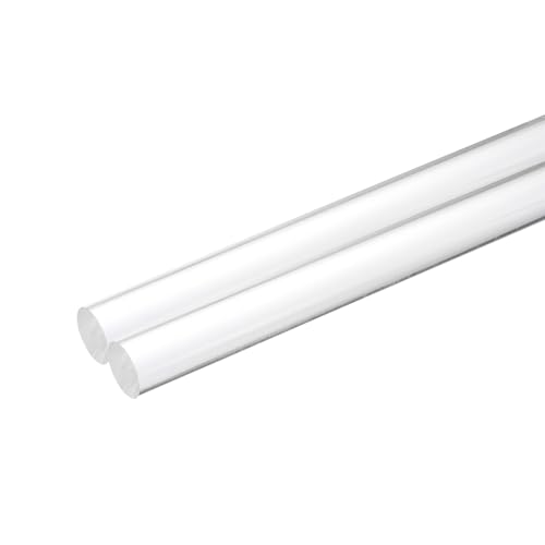 Image of MECCANIXITY 2pcs Acrylic Round Rods 1 inch x 10 inch Clear Acrylic Dowel Rods Sticks Plastic Sticks Strip for DIY Crafts Lighting Gardening Decoration - 25mm x 250mm