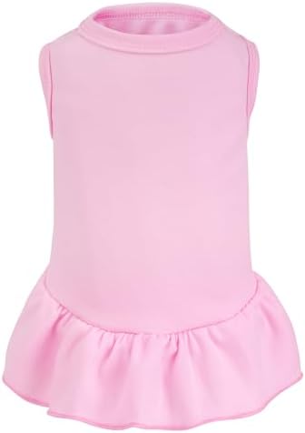 Dog Dresses Cat Skirt Solid Color Dog Clothes Summer Sleeveless P...