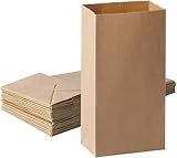 60 bolsas de papel marrón, pequeñas bolsas de papel kraft para alimentos, fiesta de regalo, Halloween, Navidad, cumpleaños, panadería, dulces, bocadillos, recuerdos, 12 x 7 x 21,5 cm