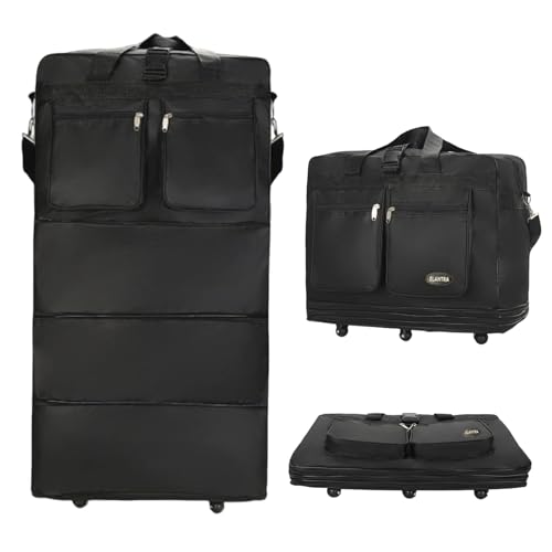 Sac de voyage pliable 125L imperméable avec 6 roulettes silencieuses 360°