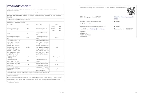 dreame DZ60 Pro Unterbau-Geschirrspüler Vollintegrierbar 60 cm,15 Maßgedecke,FlexWing-Sprüharm,Intelligente APP-Steuerung,Klopf-zu-Öffnen-Tür,75 °C Hochtemperaturwaschgang,Dual-Trocknungstechnologie