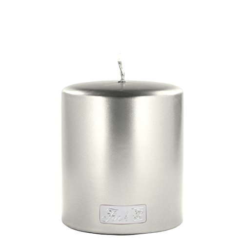 Fink - Candle/Stumpenkerze/Kerze - metallic/Stein - Silber - getaucht - Höhe 10 cm - Ø 8 cm Fink - Candle/Stumpenkerze/Kerze - metallic/Stein - Silber - getaucht - Höhe 10 cm - Ø 8 cm