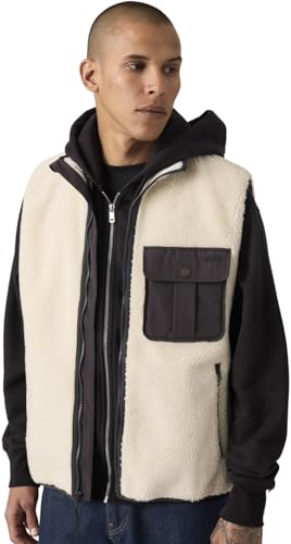 Levi's Para Hombre. 003AY-0002 Chaleco Joonie Sherpa Beige (L), Blanco, Casual, AlgodóN - 4