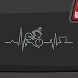 Herzschlag Downhill -6 Größen 21 Farben- Aufkleber Mountainbike Bergabfahrt MTB
