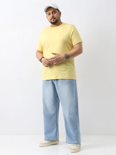 Image of Urbano Plus Men's Loose Baggy Fit Washed Jeans Non-Stretchable