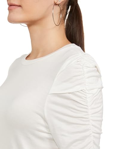 Image of Marks & Spencer Womens Solid Viscose Crew Neck Regular Fit Long Sleeve Top