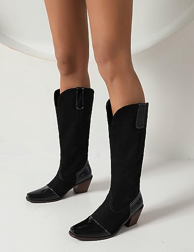 Roimaash Women Embroidered Western Boots Knee High3