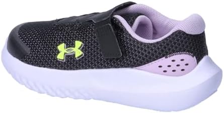 Under Armour Kız Çocuk UA GINF Surge 4 AC Ayakkabı Black/Purple Ace/High Vis Yellow 22 EU - Görsel 3
