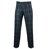Royal & Plaid Pantaloni da golf da uomo, in tartan scozzese, colore: nero, Orologio nero., 30W x 31L