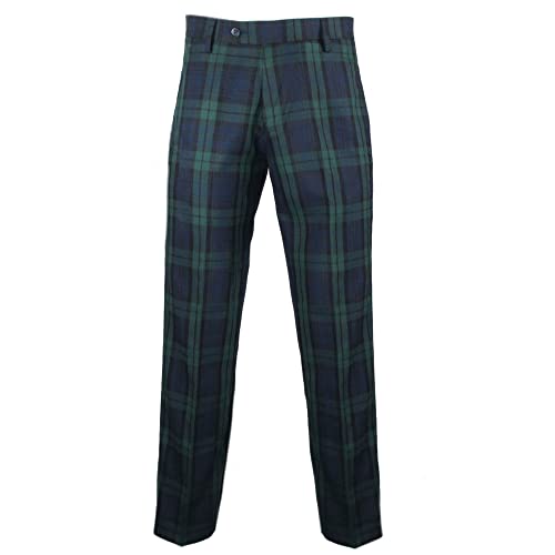 Image of Royal & Plaid Mens Black Watch Tartan Golf Trousers Size 30W / 31L