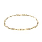 Tuscany Silver Bracciale da donna in argento sterling placcato oro 0,06 ct con diamante creato in laboratorio, 19 cm