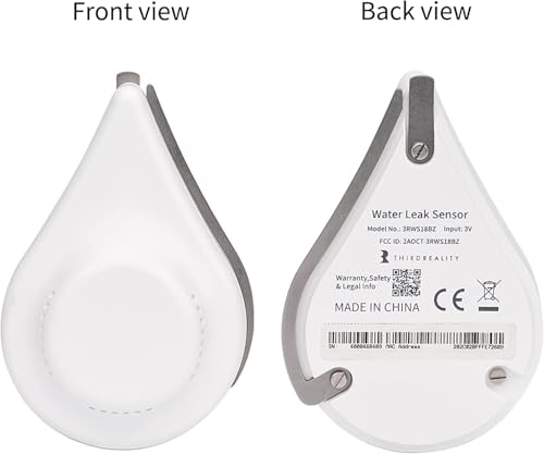 THIRDREALITY Zigbee Water Leak Sensor with Dripping Detection 2 Pack, 120 dB Alarm, App Notifications Enabled When Work with Home Assistant and Compatible Zigbee HUB, Batteries Included