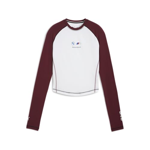 PUMA Women's Standard BMW M Motorsport Babydoll Long Sleeve T-Shirt, Ruby Shimmer AH25