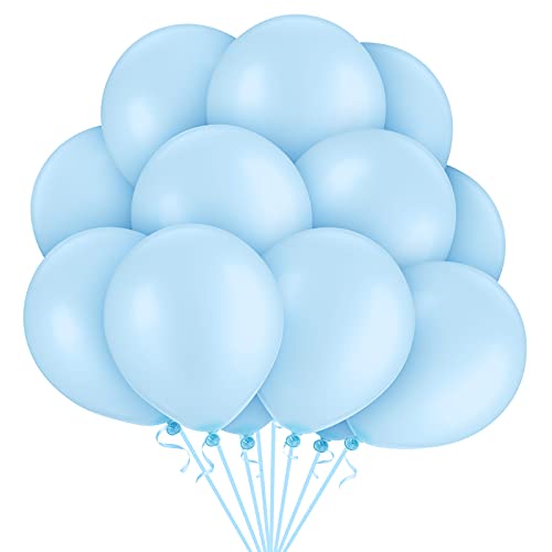 50 Globos de Pastel Globos de Látex de Colores Macaron Globos Grandes de Helio de Fiesta Grande para Navidad Cumpleaños Boda Recepción Compromiso Bebé Nupcial (Azul, 10 Pulgadas) Cover