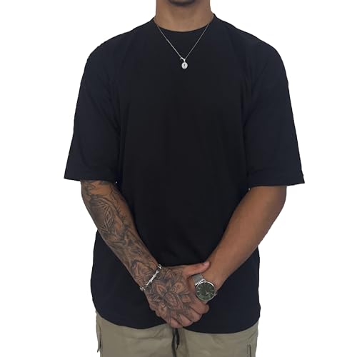 Kit 4 Camiseta Oversized Masculina Street Basic Camisa Lisa T-shirt Diversas Cores (BR, Alfa, GG, Re