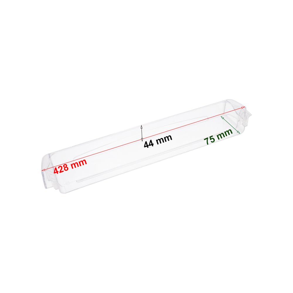 Mensola Ripiano Barattoli Uova Superiore Frigo 428 x 75 x 44 mm Compatibile Con Frigorifero Candy Compatibile con Hoover per modelli: CSC13 CCH1S CFD27 CFM23 Ed Ulteriori