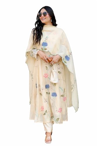 Ensemble kurta pour femme en coton blanc Yashika idéal pour vos sorties d'été