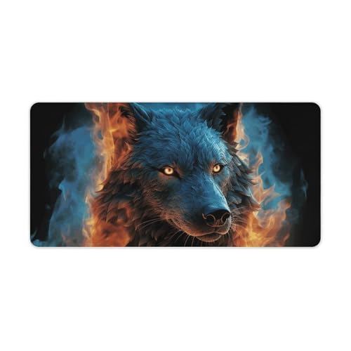 Tapis de souris de jeu loup 30,5x61 cm antidérapant pour une précision maximale