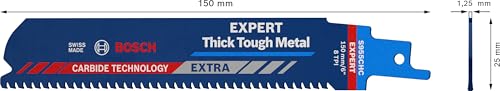 Bosch Professional 1x Expert ‘Thick Tough Metal’ S 955 CHC Reciprocating Saw Blade (for Tough steel, Cast iron, Length 150 mm, Accessories Reciprocating Saw) 3 Bosch Professional 1x Expert ‘Thick Tough Metal’ S 955 CHC Reciprocating Saw Blade (for Tough steel, Cast iron, Length 150 mm, Accessories Reciprocating Saw) - Image 3