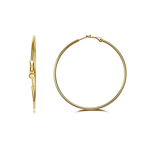 Orecchini a cerchio in oro/argento 40/60 mm