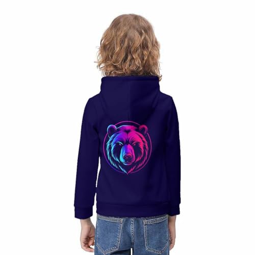Pull à capuche ours manches longues vêtement enfant 10-12 ans