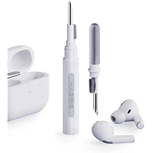 Hagibis Cleaning Pen for Airpods Pro 1 2 3 Multi-Function Cleaner Kits Soft Brush for Bluetooth Earphones Case Cleaning Tools for iPhone 16 15 Pro Max LEGO Camera Lens (White)