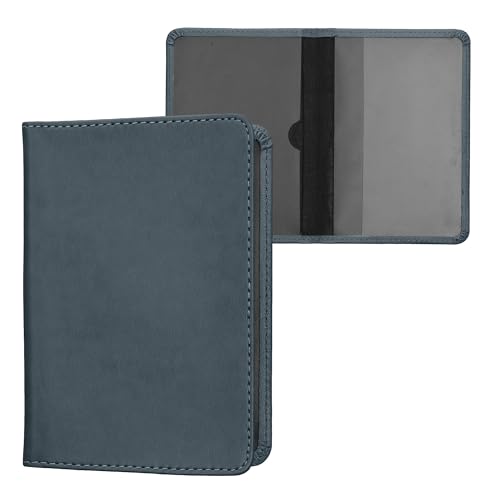kwmobile - kwmobile Registration and Insurance Holder - Car Document Holder for Vehicle Documents and Cards - PU Leather - Dark Slate