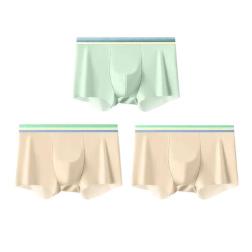 3 unids/lote Ropa interior de seda helada para hombre Boxer sin costuras Bragas boxer transpirable, M1272-3j, XL
