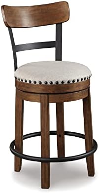 Signature Design by Ashley Valebeck Rustic Farmhouse 24.5” Counter Height Swivel Bar Stool, Brown Signature Design by Ashley Valebeck Rustic Farmhouse 24.5” Counter Height Swivel Bar Stool, Brown