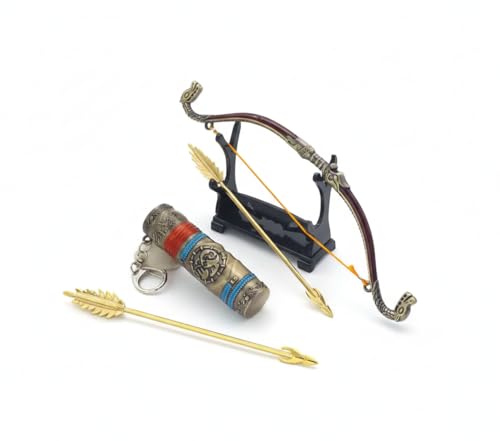 Toys Top Wonders - Modelo en Miniatura Coleccionable Arco de Atreus - Réplica Decorativa de Aleación Compatible con Fans de God of War - Incluye Soporte de Exhibición y Accesorios Estáticos