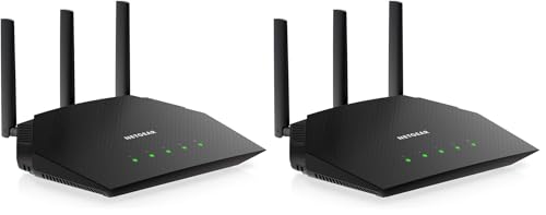 Image of NETGEAR 4-Stream WiFi 6 Router (R6700AX) - Security Features,AX1800 Wireless Speed (Up to 1.8 Gbps),Covers up to 1,500 sq. ft.,20 Devices,(Pack of 2)