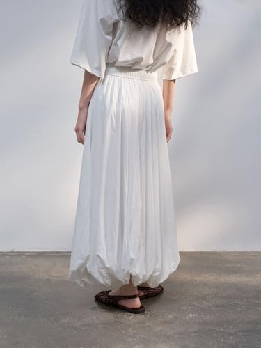 Women’s Summer Cotton Midi Skirt, High-Waisted A-Line Casual Long Skirt3