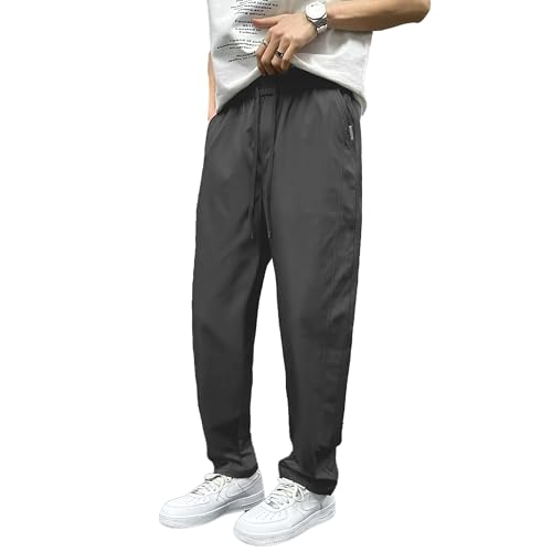 Tongzone Mens Relaxed Casual Pants Quick Dry Elastic Waist Drawstring with Pockets Lightweight Workout Athletic Walking
