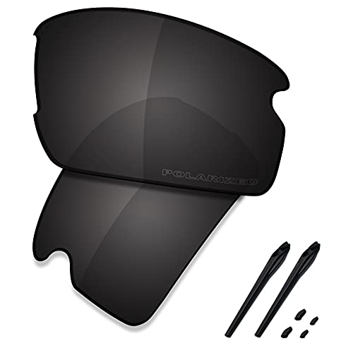 SAUCER Lentes de repuesto prémium y kits de goma para gafas de sol Oakley Flak 2.0 OO9295, Negro carbón polarizado, Talla única