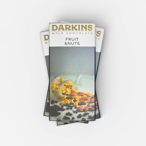 Image of Darkins Vegan Mylk Fruit & Nuts Chocolate | Unrefined Cane Sugar | Gluten-free | Hand Crafted Chocolate | 50 Gm Each Pack Of 2