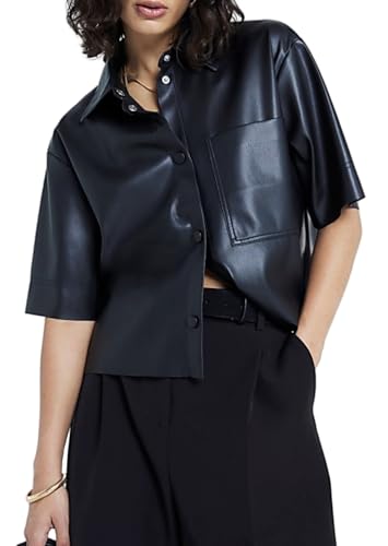 ジャケット・アウター SOFTHYPHEN FAUX LEATHER CROPPED SHIRT SOFTHYPHEN FAUX LEATHER CROPPED SHIRT - メルカリ