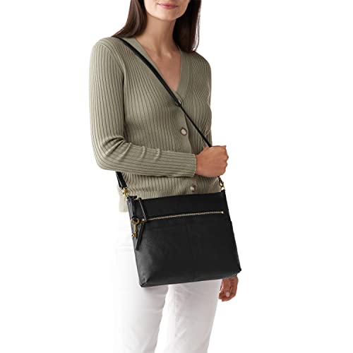 Fossil Women's Fiona Leather Large Crossbody Purse Handbag, Black (Model: Zb7267001) #TOP5