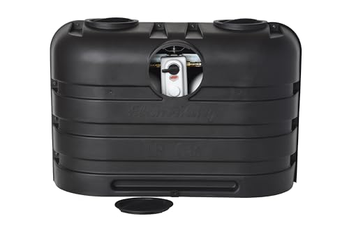 Image of Flame King Dual 20LB LP Propane Tank Light Plastic Heavy Duty Cover for RV, Travel Trailer, Camper - Black