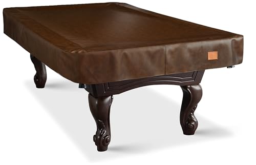 BEARCOVER Leatherette Pool Table Cover 7/8/9FT Coffee