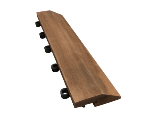 CLICK-DECK 8x Straight Edges Wooden Hardwood Interlocking Decking Tiles - Patio, Garden, Balcony Edging