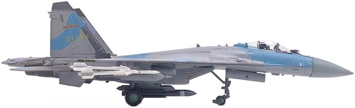 Su35 Fighter Jet Model, 1:100 Metal Diecast Simulation Aircraft, Alloy Blue Modern Militray Airplane, Desktop Display Collectible.