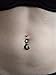 Jewseen 14g 316L Surgical Steel Belly Button Rings with Black Moon Cute Cat Dangle Navel Rings Piercing